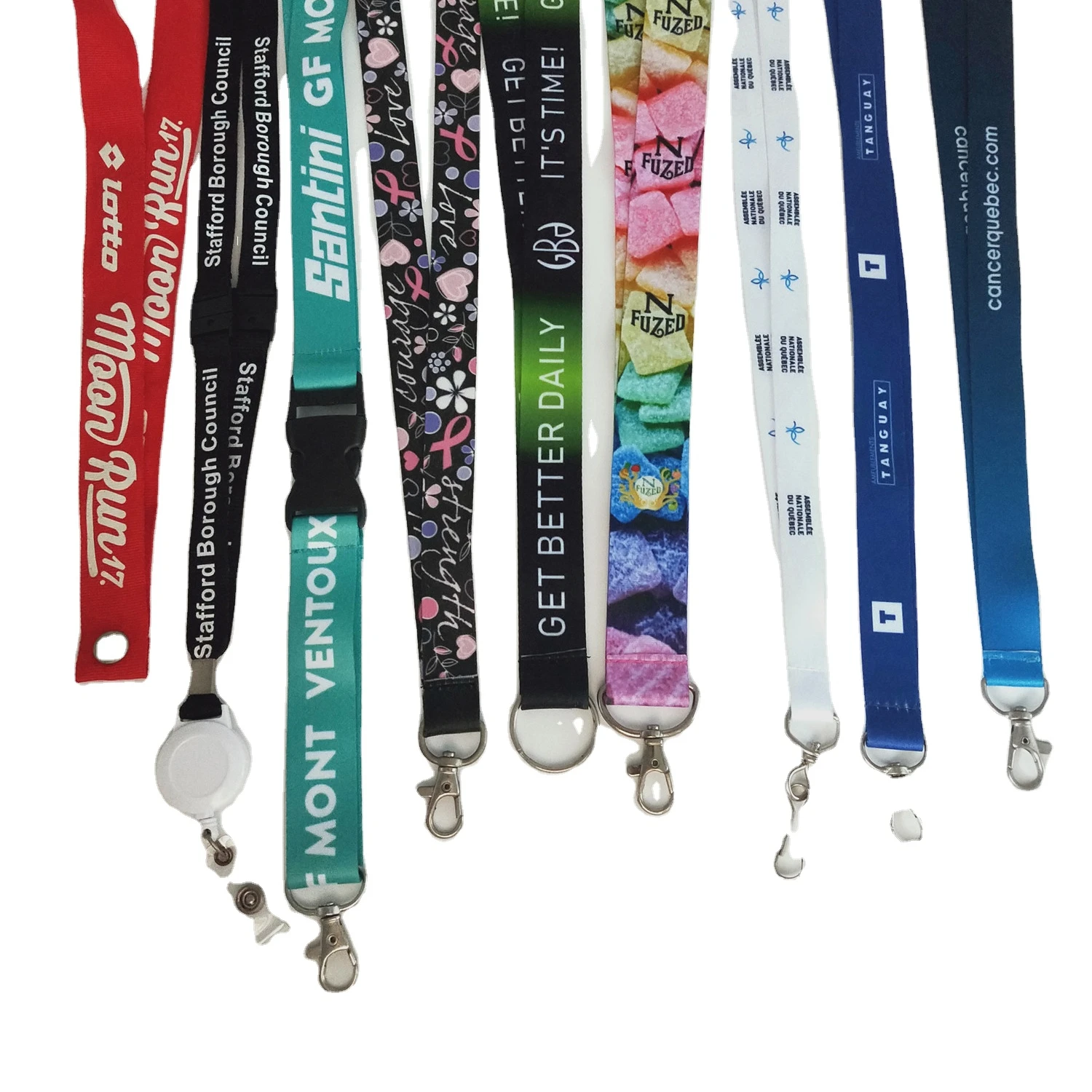 Wholesale Custom Logo Personalized Neck Strap Keychain Polyester Lanyard ID Card Neck Stainless Lanyard