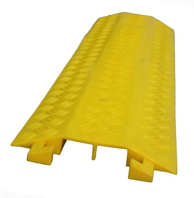 Wholesale Lightweight Durable Polyurethane Plastic Office Floor 2 Channel Cable Ramp Wire Cord Protector Drop Over Cable Covers