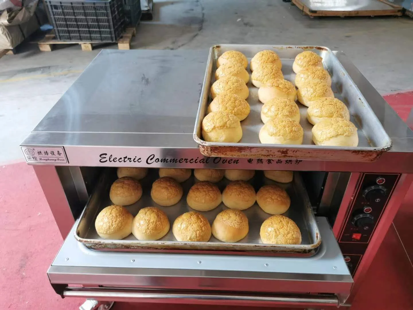 220V Commercial Pizza Baking Equipment with Knob Temperature controller 1 Layer Stainless Steel Stone Electric Oven