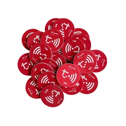 Best selling dia25mm shape 13.56MHZ waterproof rewritable mini round blank tag RFID PVC tags coin card sticker