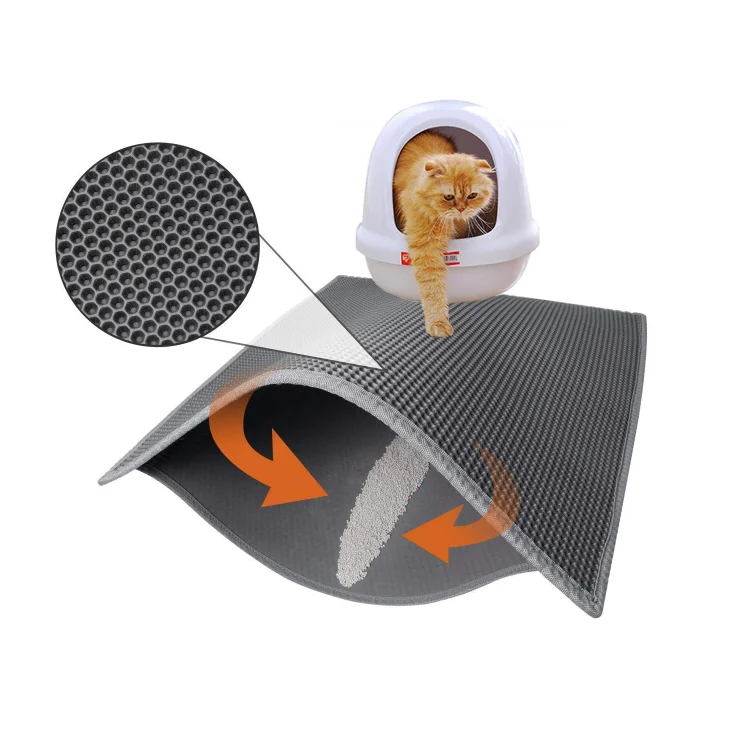 Custom Detachable Hot Selling Litter Washable Premium Pet Wholesale EVA Waterproof Litter Mat Cat Toilet Mat Cat Sand Mat