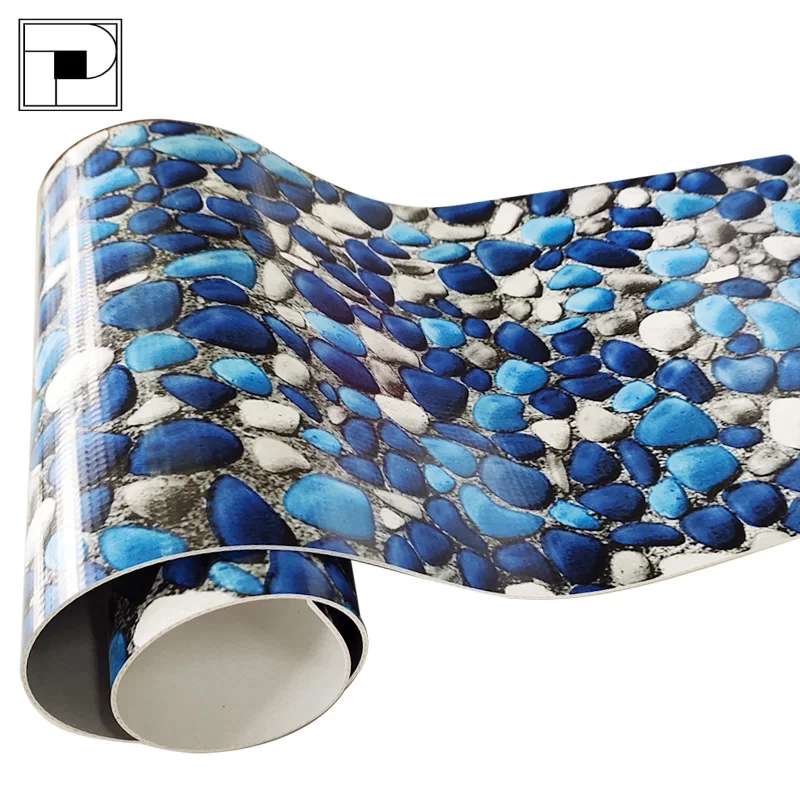 environment friendly anti chlorine PVC tarpaulin for blue mosaic swimming pool liner