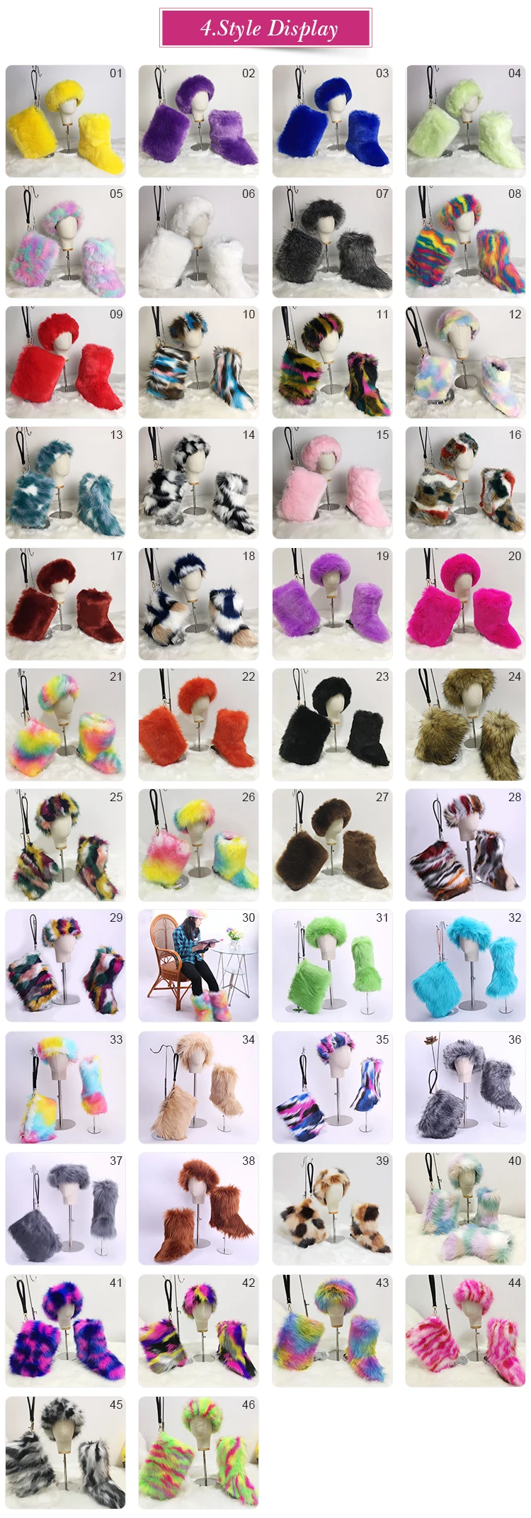 1 пара, разноцветные меховые шубы для малышей, рюкзак и сапоги из искусственного меха