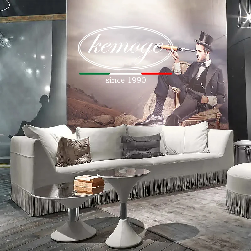 Italy Modern Unique Design Frosted Leather Fabric Sofa Couch Living Room Modular Sectional Sofa