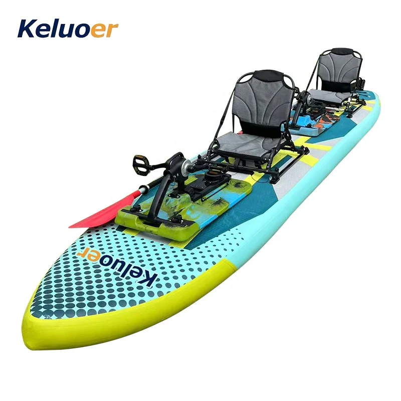Double inflatable SUP board with metal footrest system fishing boat inflatable boat surfboard