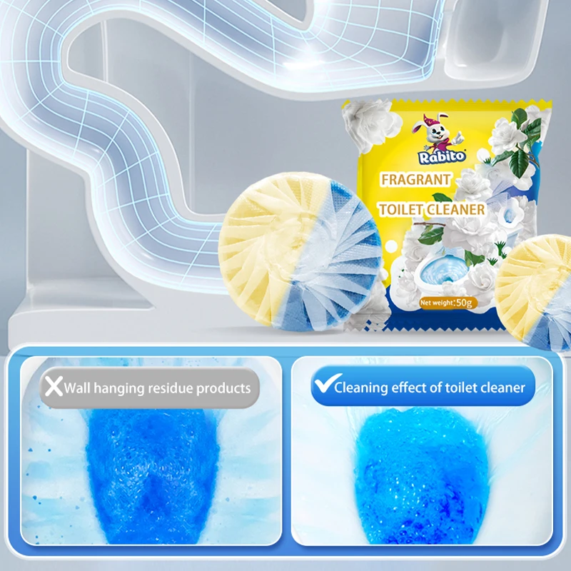 200 Packs in Carton Bulk Gardenia Fragrance Yellow Blue Automatic Toilet Bowl  Cleaner