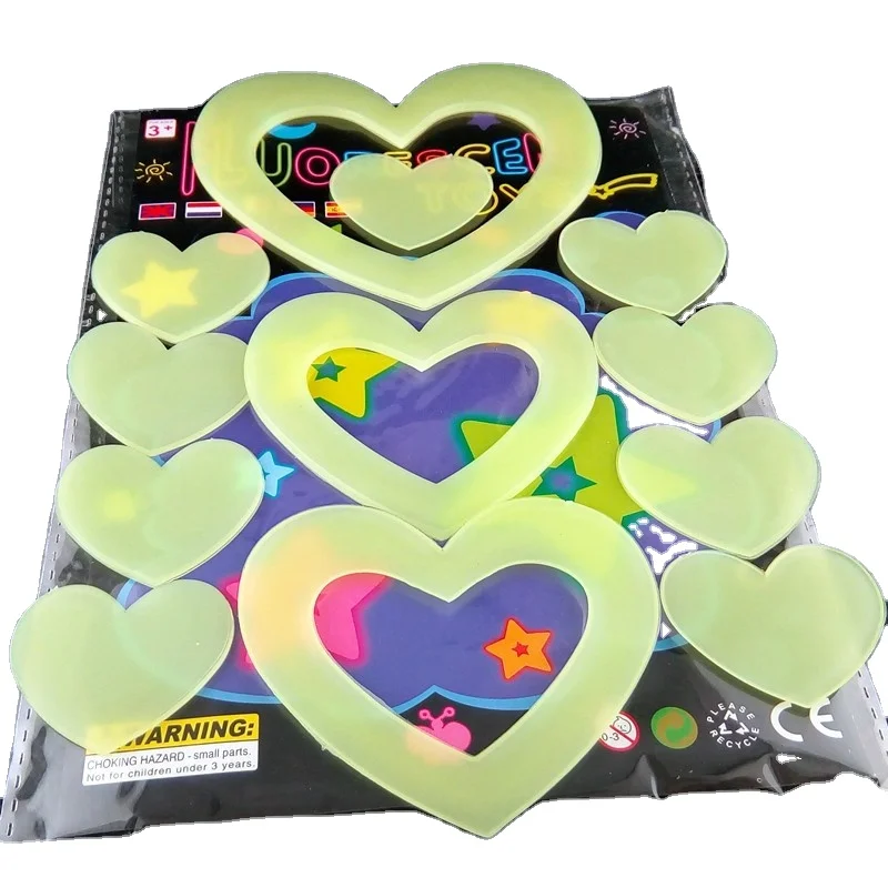 10 sets Love Glow in the dark on the walls of the three-dimensional plastic student room decorated with Love Christmas stickers