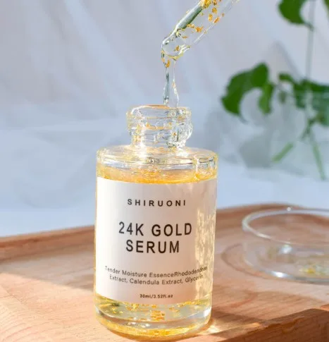 Korean Cosmetic Anti Aging Face Clenching Reduce Fine Line Hyaluronic Acid 24k Gold Face Oil Serum