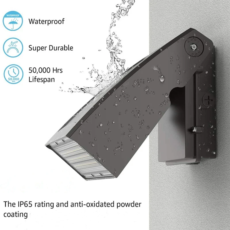 ETL 20W 30W 40W 60W 80W 100W 120W Industrial Outdoor Adjustable Head LED Wall Pack with Dusk-to-Dawn