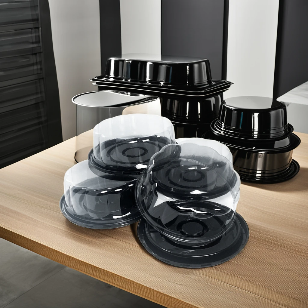 Wholesale Custom Logo Clear Plastic Packaging Cake Boxes 4inch 6inch 8inch 10inch round Shaped Cake Container for Canned Food