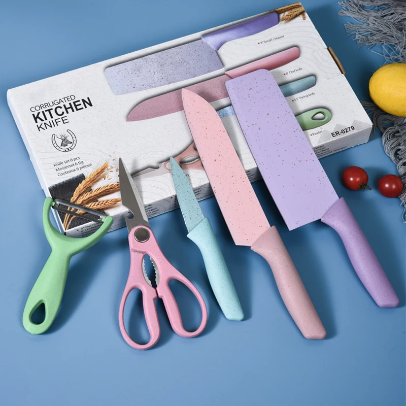 Colorful Series 5 Pcs Kitchen Knife Set Stainless Steel Chef Knives 3 Pcs Kitchen Knife Set With Gift Box
