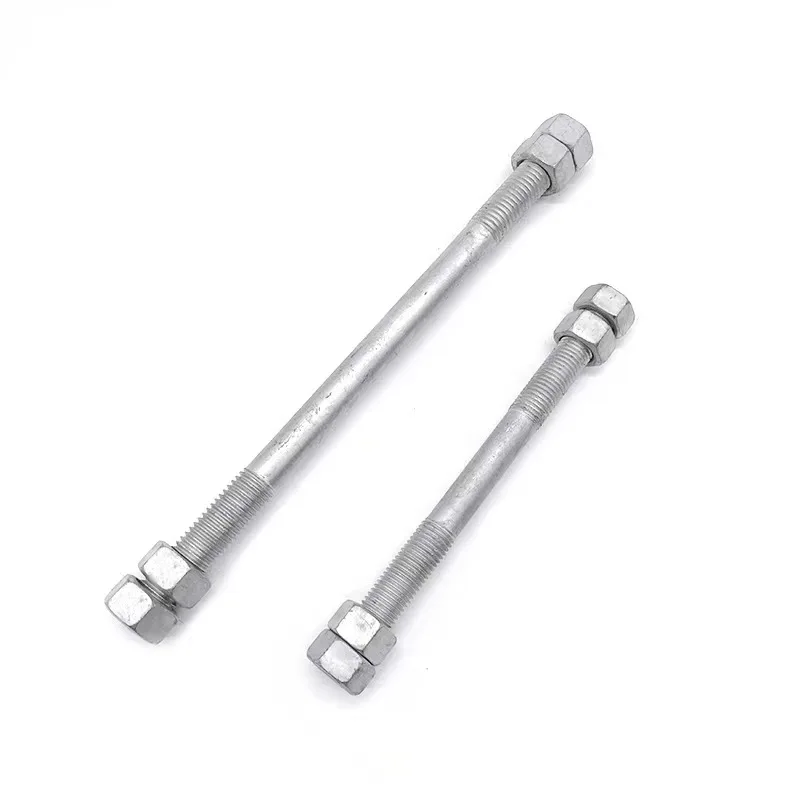 Flat Double End Threaded Bolt Carbon Steel Hot-dip Galvanized Full Thread Rod Bar For mechanical equipment Construction