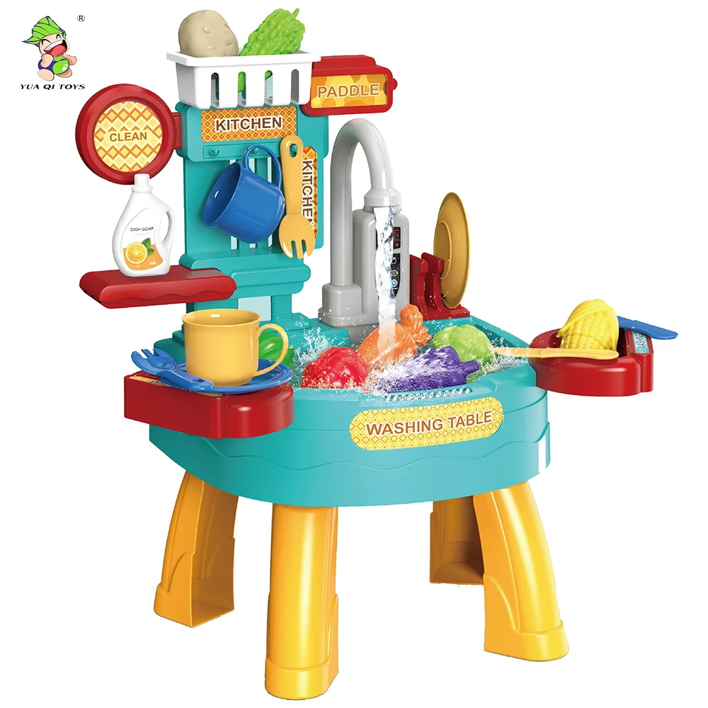 2024 NEW 2in1 Play house pretend toys B/O fishing game toys Tableware food toys