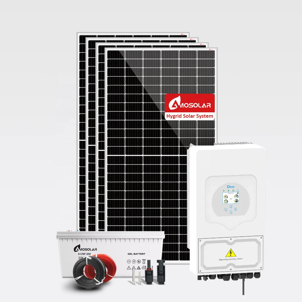 Комплект системы солнечной энергии Amosolar для дома 5 кВт 8 10 Гибридный однофазный 230VAC