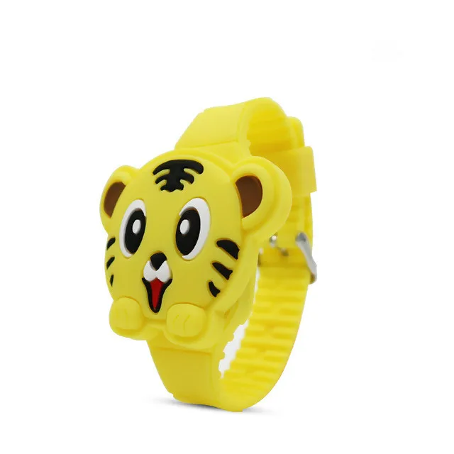 Cute Tiger shape LED Silicone Rubber  Digital Watch For Child animal shape bracelet kid watch