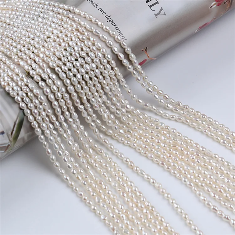 Натуральный пресноводный жемчуг маленький крошечный размер 3-3 5 мм в форме риса свободный из ниток