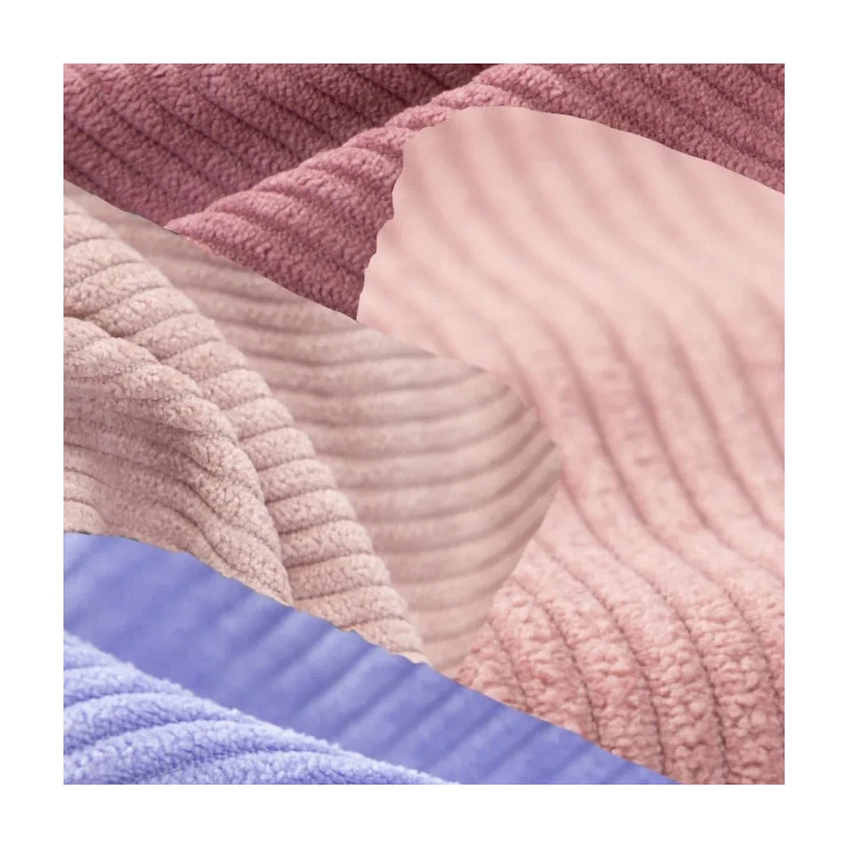 Multifunctional upholstery flocked material stretch corduroy fabric for sofa