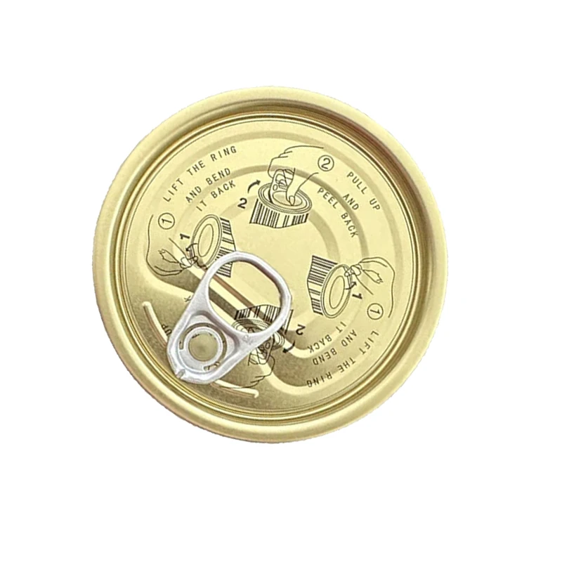 Round Tinplate Ring Easy Open End  EOE Lid Covers tuna easy open lids for Food Tin Can Sealing