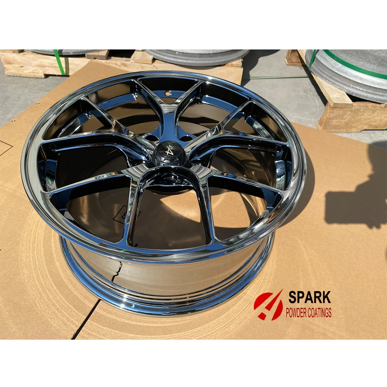super Black Chrome Powder Coating mirror effect for wheels rims hubs bonding nano super Ghost Black chrome