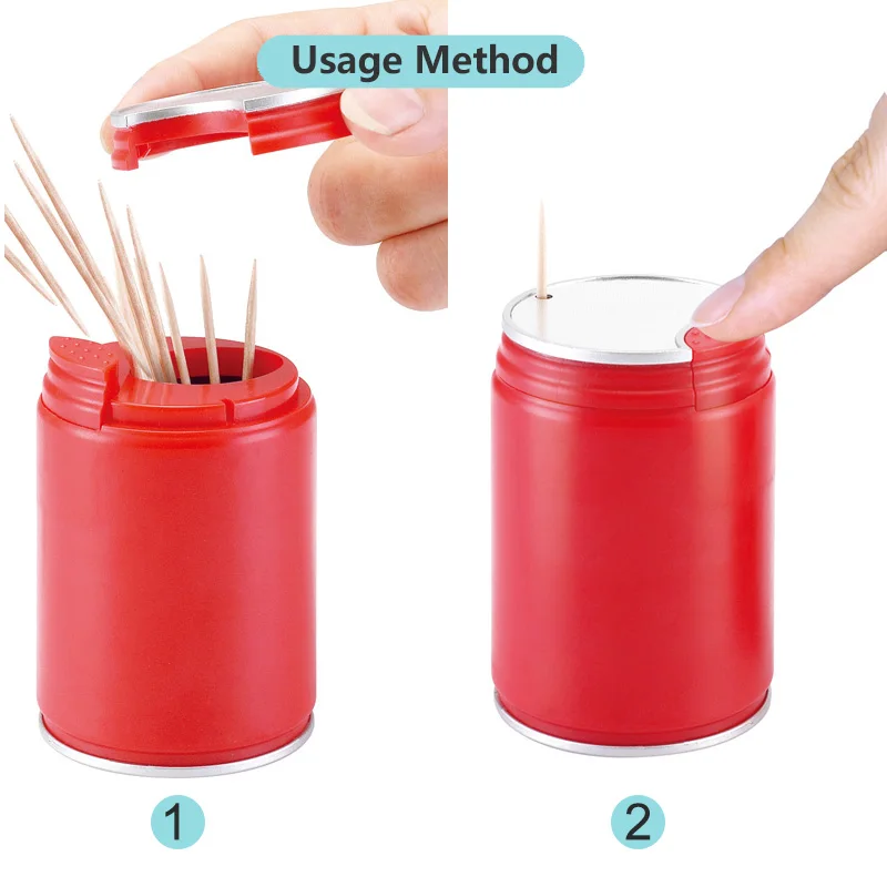 D434 Home Use Kitchen Automatic  Portable  Pop-can Plastic Toothpick Dispenser Storage Household Toothpick Box