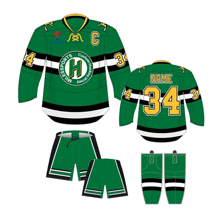 Изготовленная на заказ дышащая легкая полиэстер Сублимированная командная кружевная майка с воротником для хоккея с шайбой