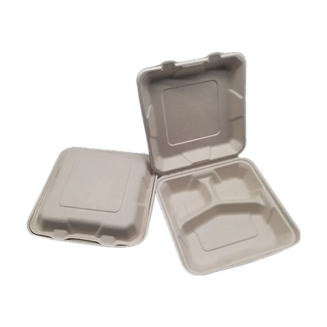 
China Manufacturer Proper Price Wholesale Disposable Biodegradable 3 Compartment Paper Lunch Box 