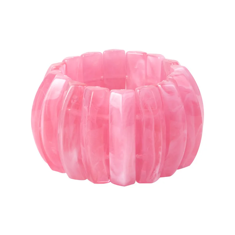 New Fashion Colour Resin Bangle Bracelet Summer Geometry Jelly Color Handmade Handicrafts Jewelry
