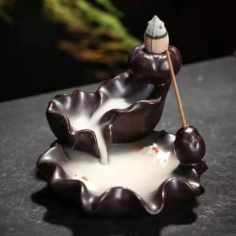 Vintage Ceramic Incense Burners BackFlow Incense Burners Holder Home Decor Joss Stick Aromatherapy Black Brown Aroma Censer