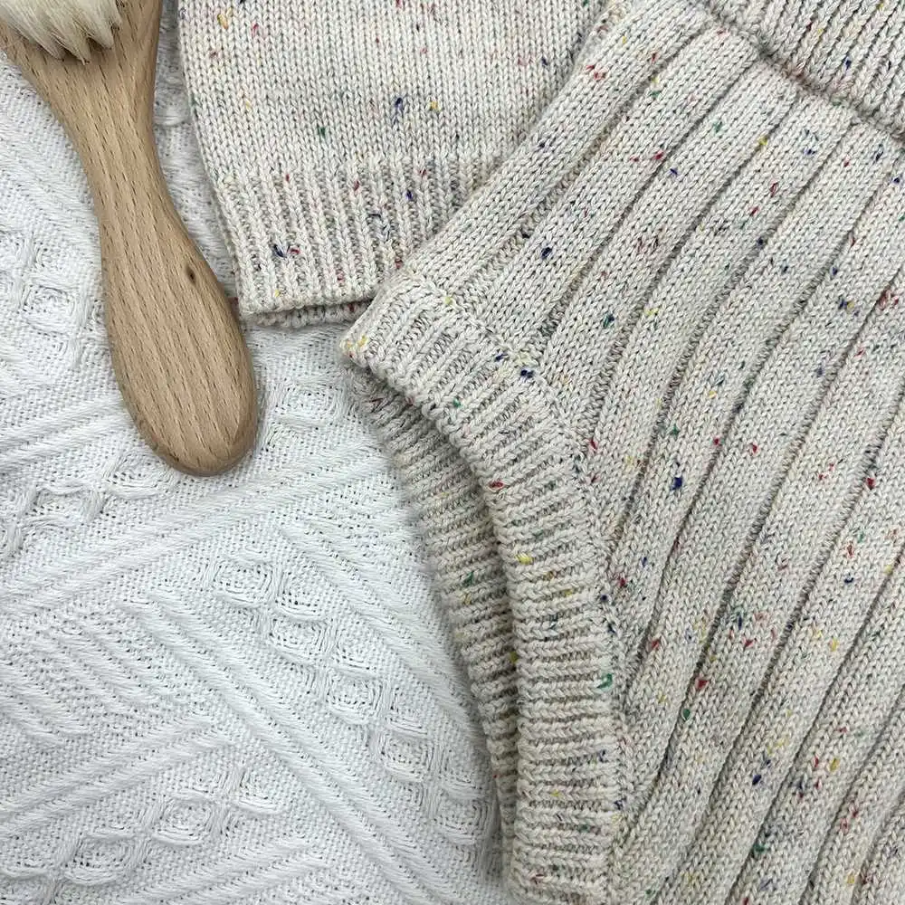 Backless new born 2 piece girls knit outfit babies baby crochet rompers sweater