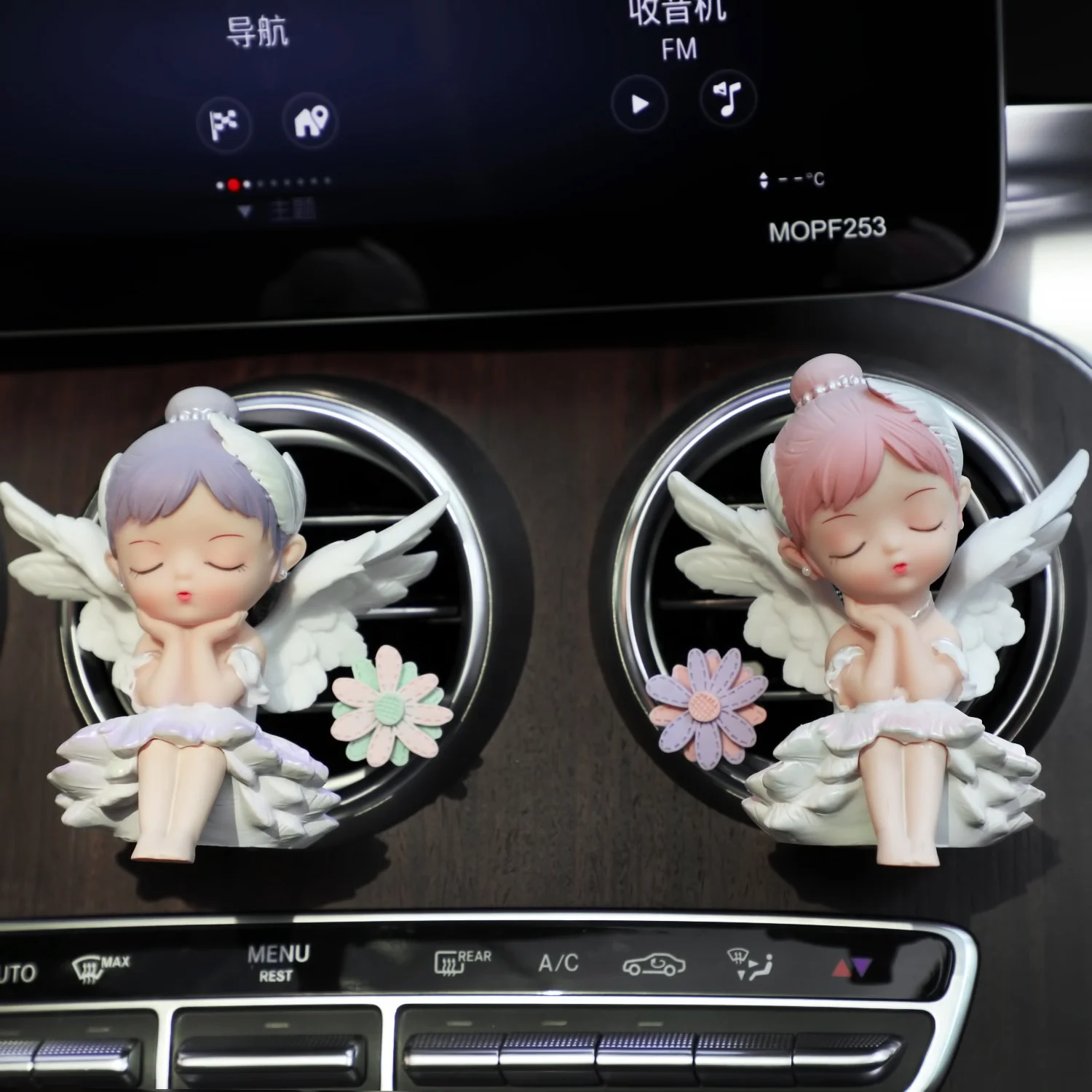 Pink Purple Cute Angel Girl Suit Air Outlet Clip Vent Decoration Remove Smell Car Air Freshener