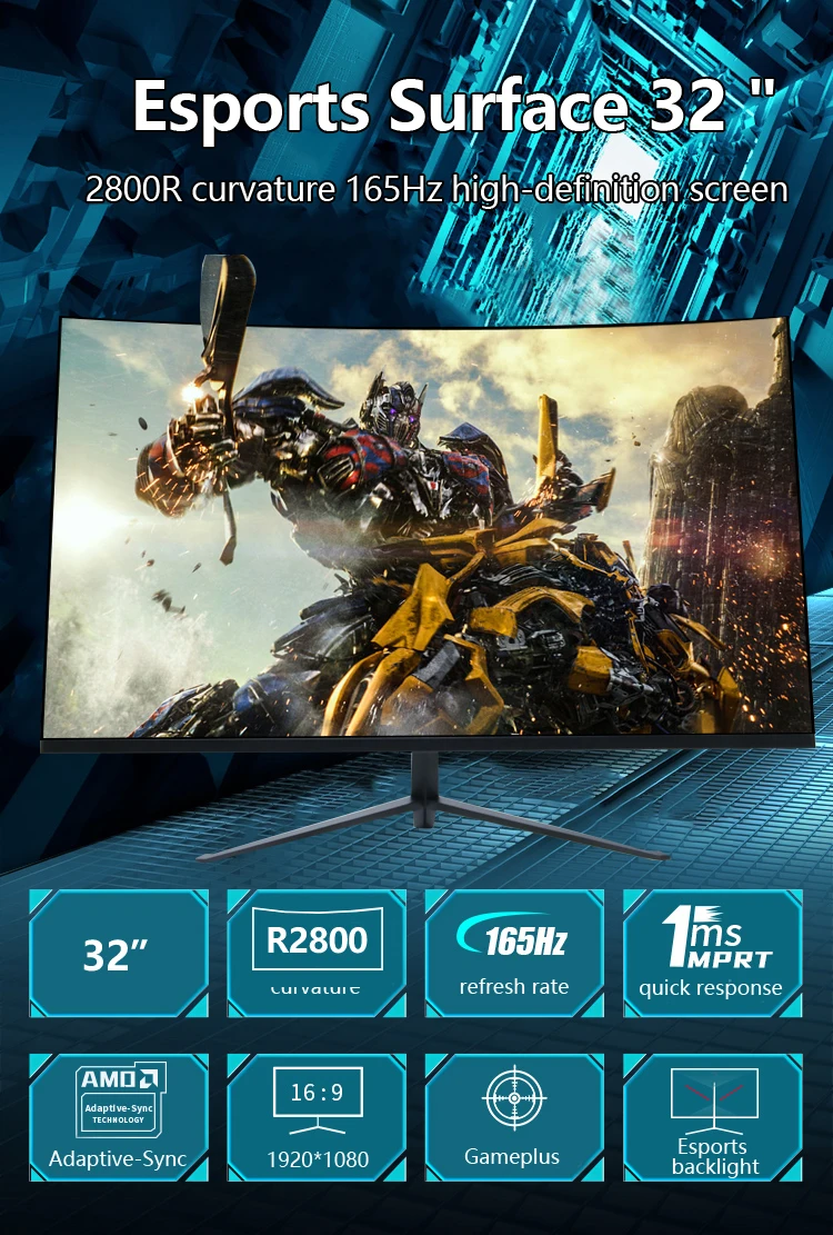 Pc 24 27 32 34 Inch Lcd Monitor 144hz 165hz 2k 4k Computer Display Rgb Light Bar Gaming Screen Monitors