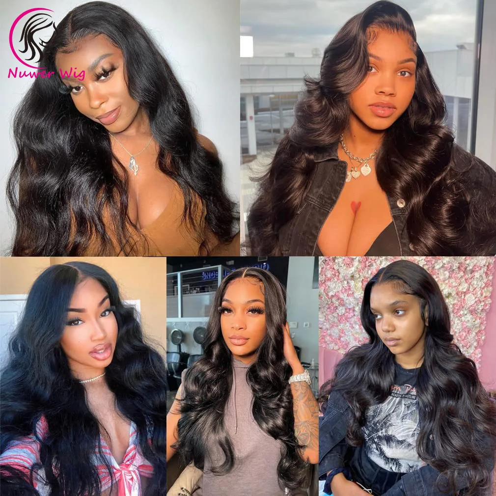 Body Wave 13x4 Transparent Lace Front Wigs Human Hair 180% Dentisy HD Frontal Wigs Pre Plucked with Baby Hair