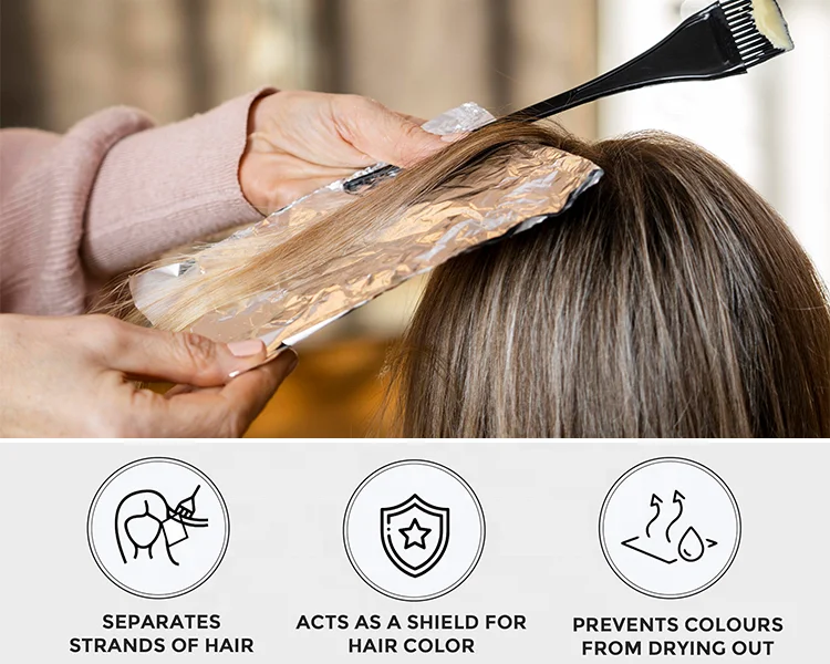 private labels 5*11 different textures roll form aluminum pink hair foils for highlighting - 500 foil sheets easy to order