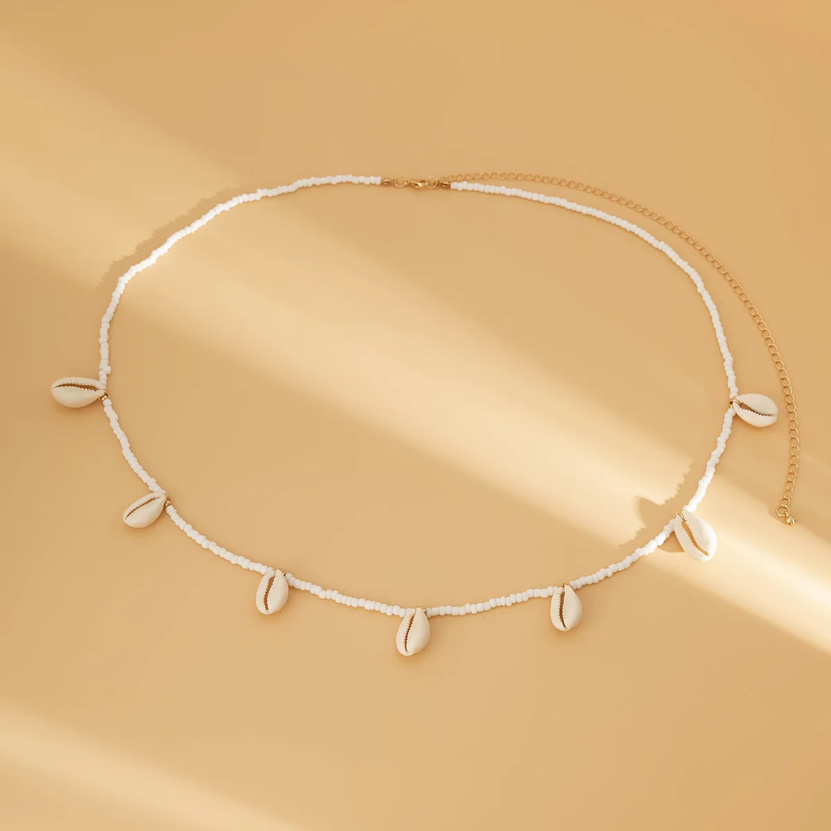 European and American beach style shell sexy waist chain single circle rice bead braided body chain