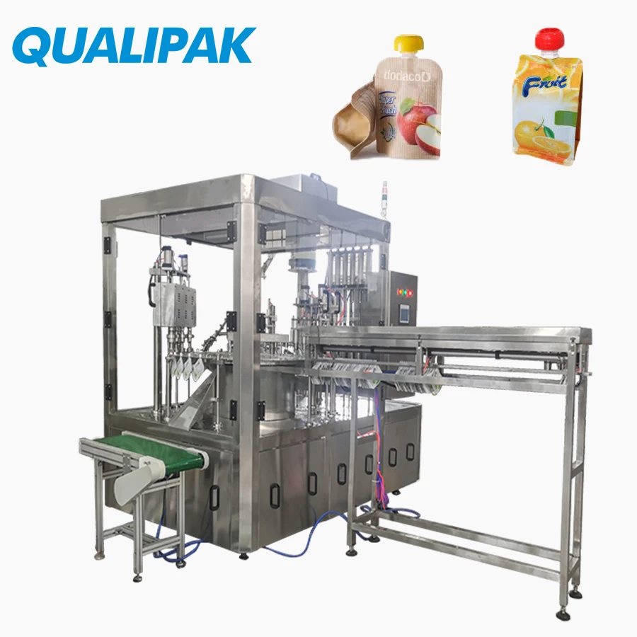 Qualipak Pouch olive oil filling machine/automatic filling packaging machine/shampoo filling line