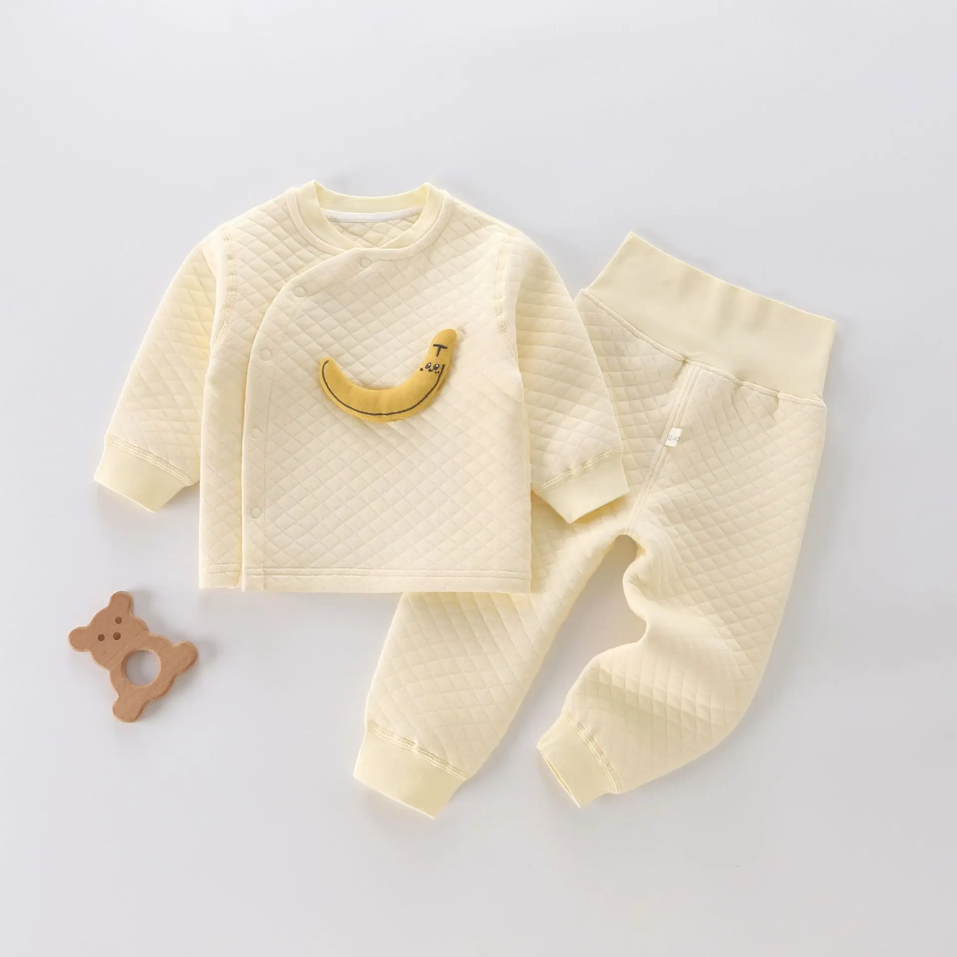 baby set baby clothing sets 0-3 months warm cozy clothing newborn clothes thicken banana print set