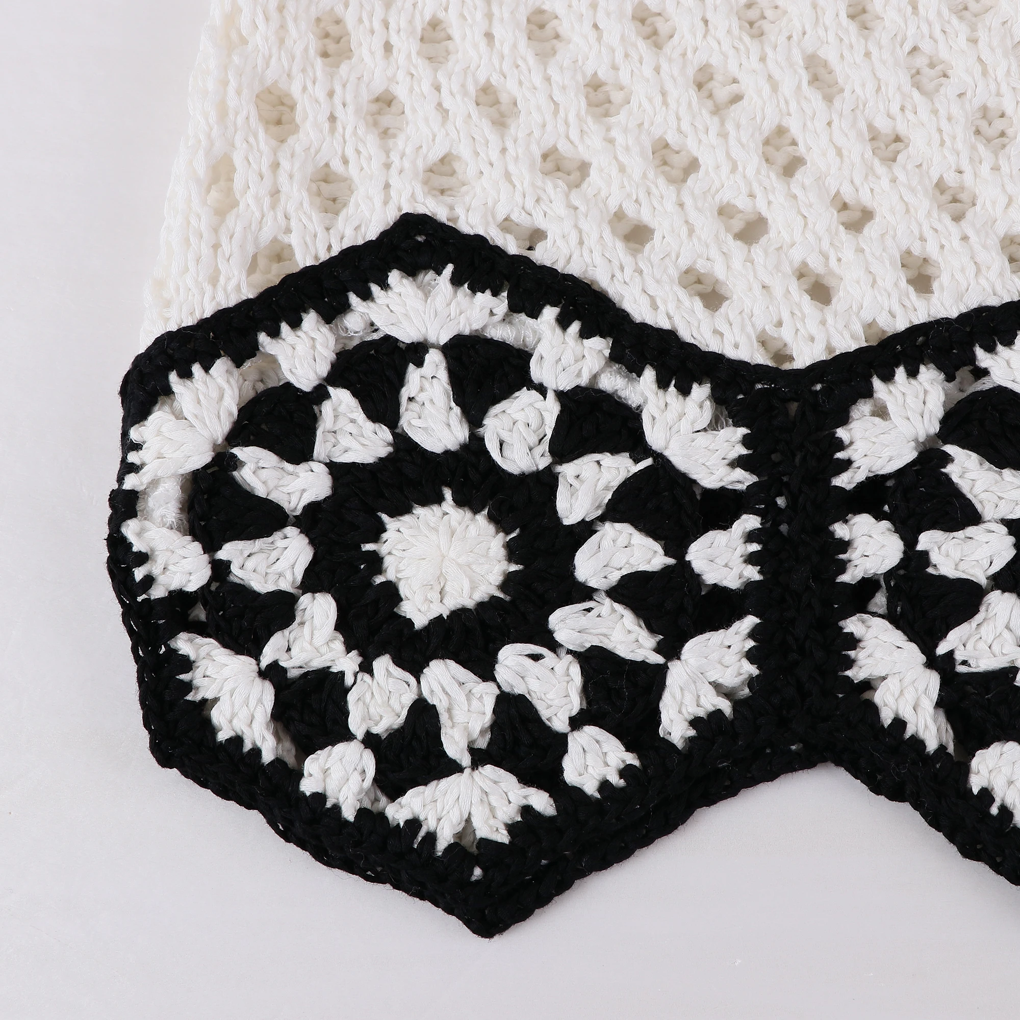 Latest Design Crochet Pointelle Pattern Women Knit Dress Skirt