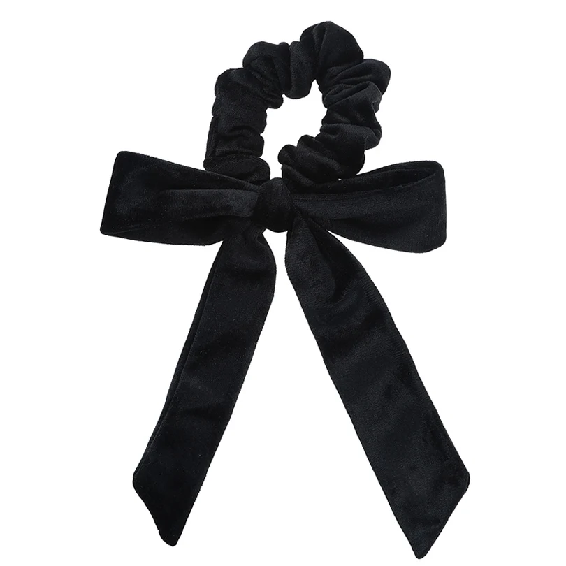 Cute Girl Hair Rope Velvet Scrunchies Bowknot Elastic Hair Bands for Women Bow Ties Ponytail Holder Accessories