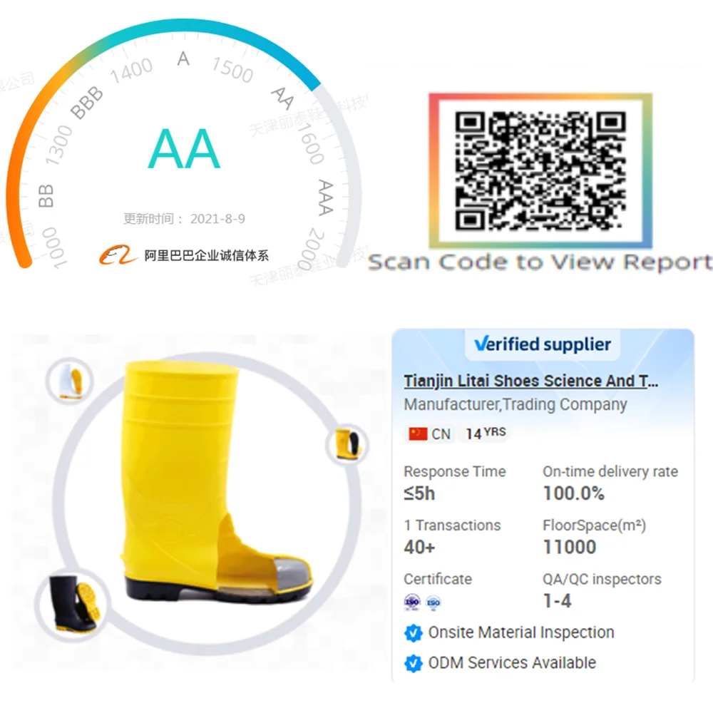 Unisex Black Custom Waterproof Long safety pvc Gumboots for Construction man long