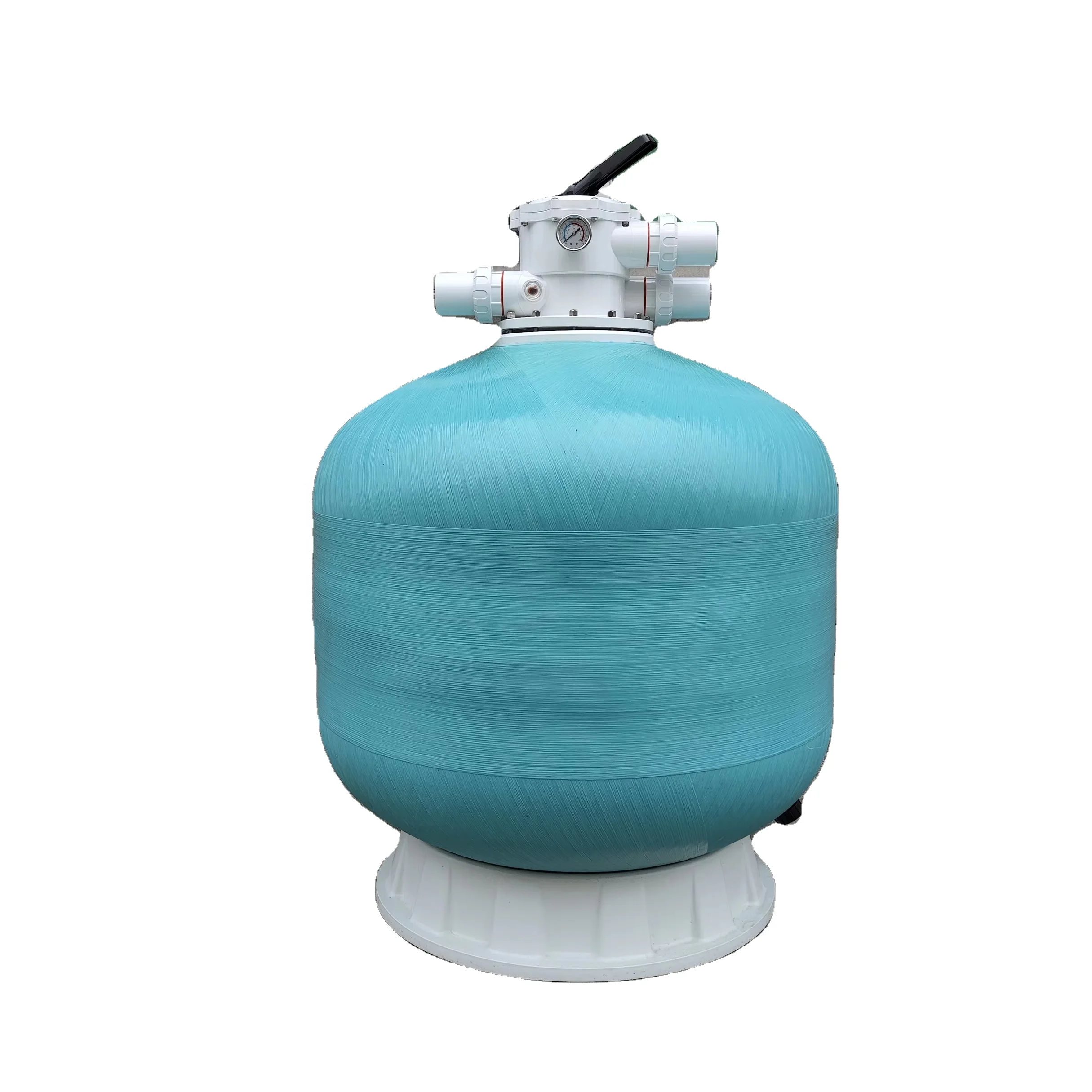 Outdoor Fiberglass Sand Filter Tank with Top Mount Water Output Glass Fiber External Pool Accessories for Outdoor Swimming Pool