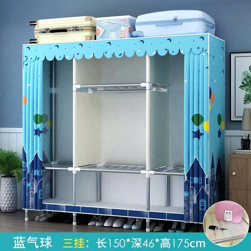 Simple wardrobe, foldable, no installation, no need to install, convenient all-in-one Dormitory hangers on the floor, movable