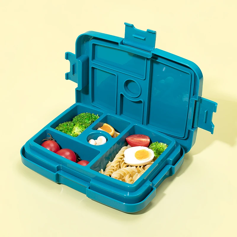Plastic School Lunch Box Kids Children Reusable Leakproof 5 Compartments Food Storage Container Bento Box