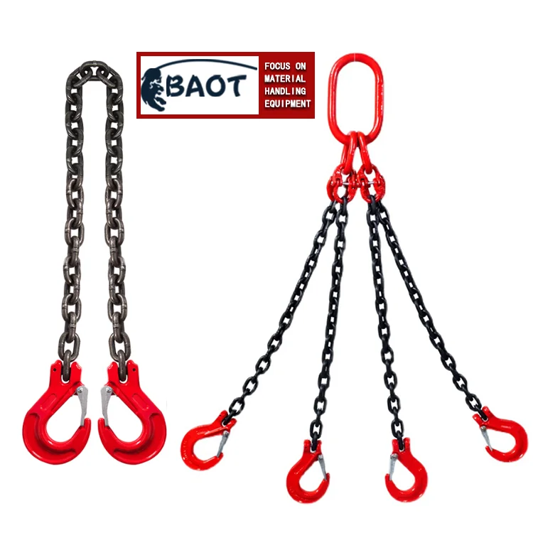 Lifting 3 Ton Capacity | G80 Mn Steel Chain Sling with Standard Marking | for Cargo Security Towing and handling
