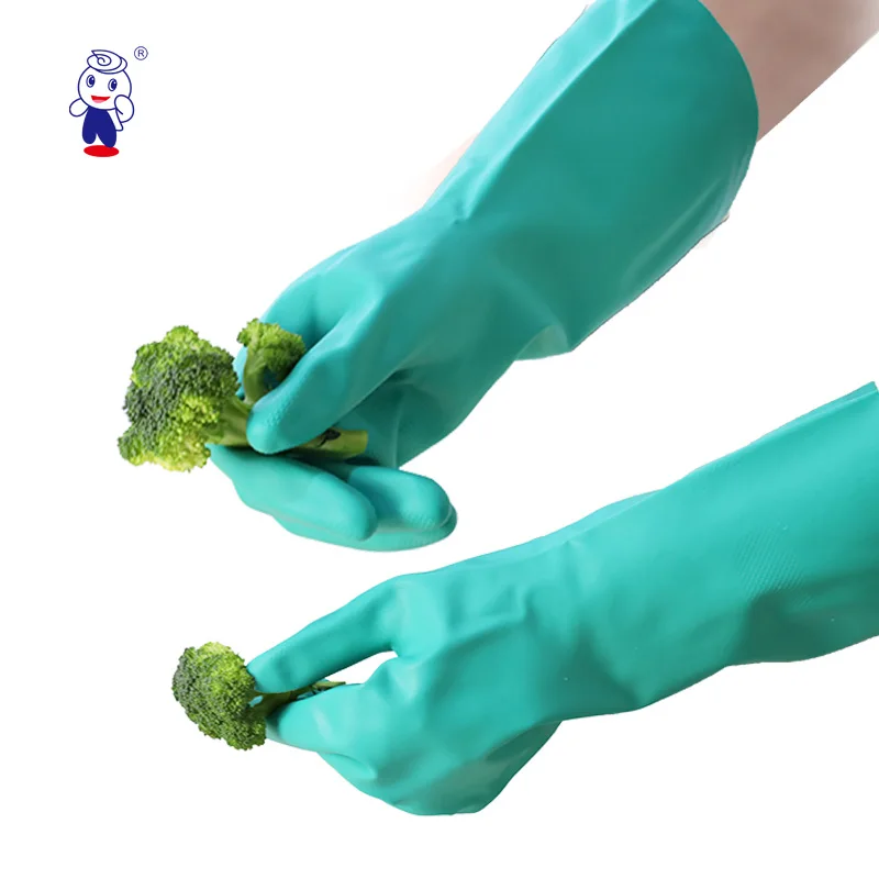 High quality 12 inch thick rubber king glove secure nitrile flexible long sleeve latex free powder free gloves