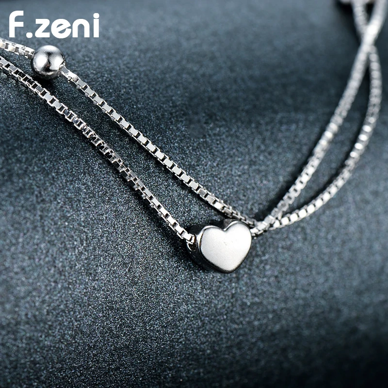 Women Charm Ankle Bracelet Anklets White Gold Plated 925 Sterling Silver Anklets Foot Jewelry Anklets