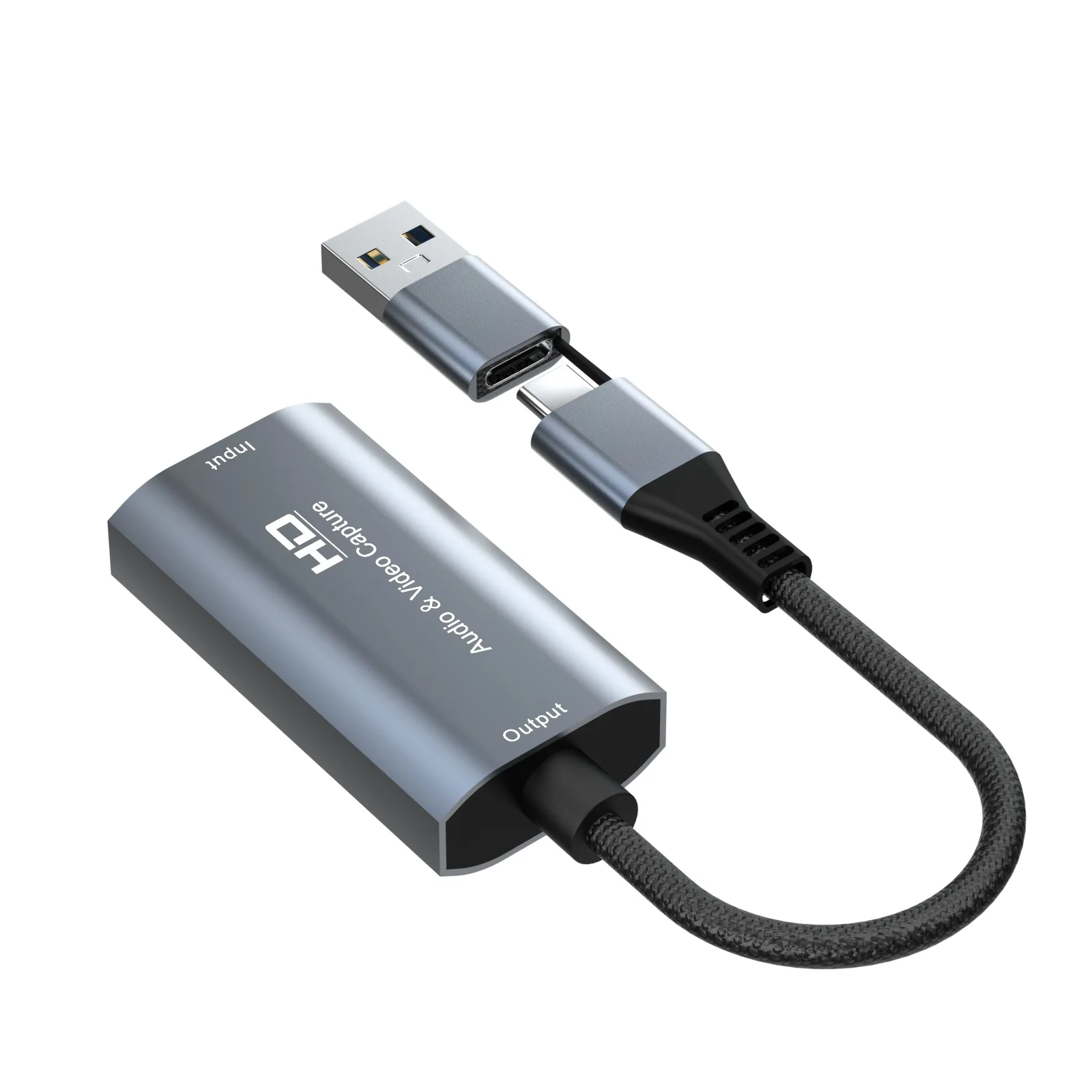 Doonjiey factory price 4k hdmi to usb c usb 2.0 2 in 1 video capture card for game record live streaming broadcast capture card