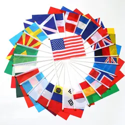 Polyester World Soccer Cup Custom Printed National Hand Flags