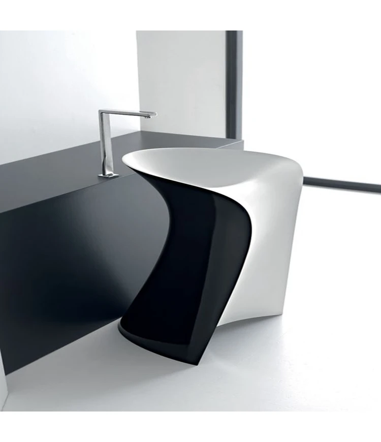 Newest spoon shape white solid surface sink basin factory