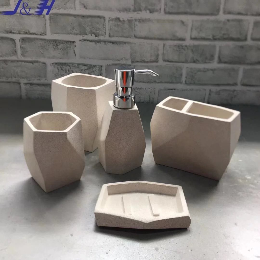 
Elegant Polygonal Toilet Decor Toothbrush Holder Sandstone Bathroom Accessories Concrete 