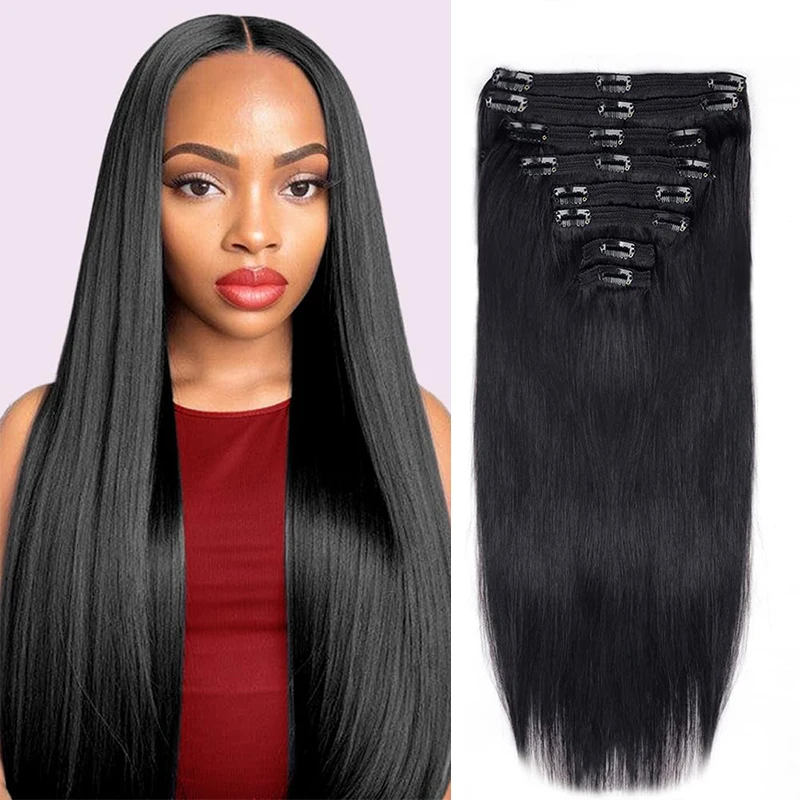 Wholesale Real Clip Ins Human Hair 100% Remy Hair Virgin Raw Pu Natural Long Straight Invisible Seamless Clip In Hair Extension